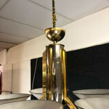 chandelier art deco period in glass paste and brass.