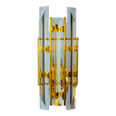 VENINI WALL LIGHT, TRIEDRI GLASS, MURANO, ITALY 1970