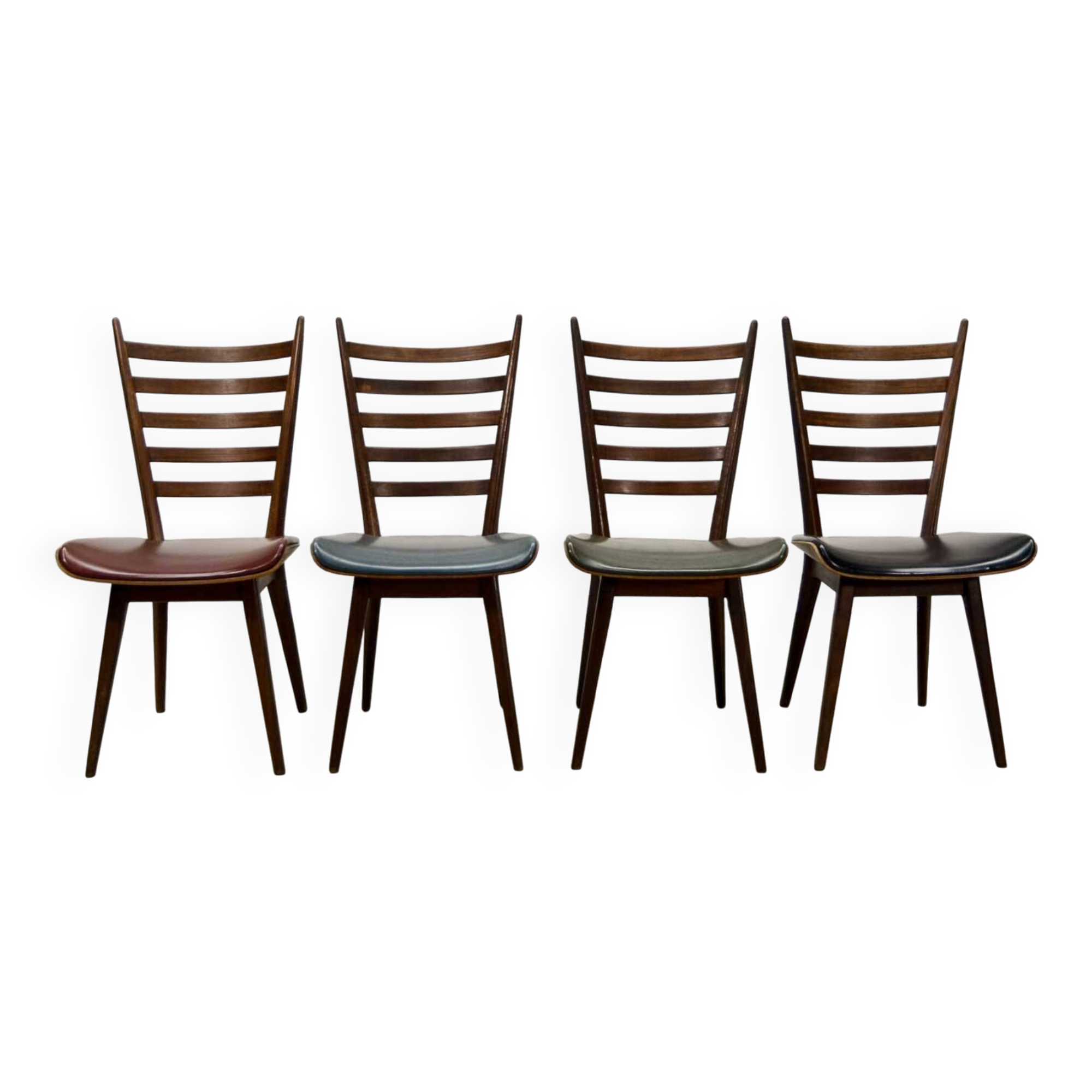 'Quattro Colori' Teak and Leatherette Dining Chairs