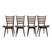 'Quattro Colori' Teak and Leatherette Dining Chairs