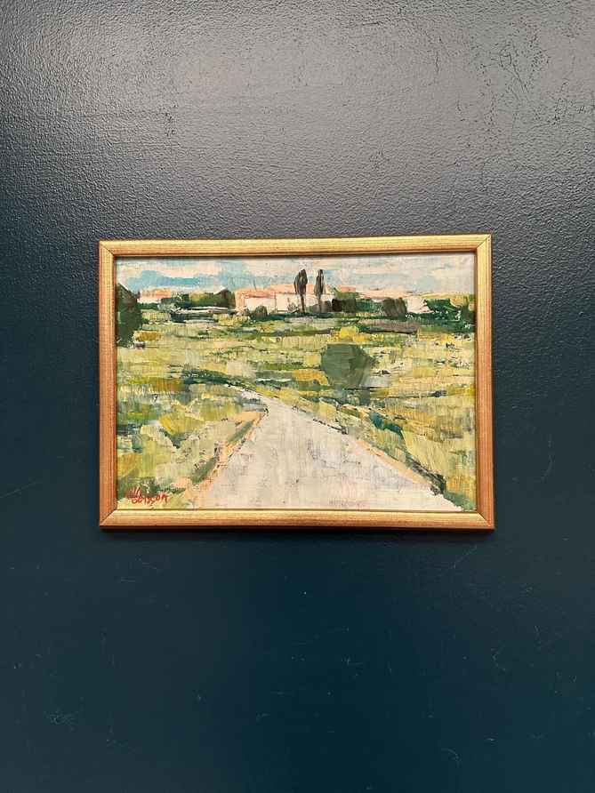 Original Swedish Oil On Panel – “Path” By Olle Larsson – Signed – Vintage & Framed – 35 × 26 Cm (13.8" × 10.2")