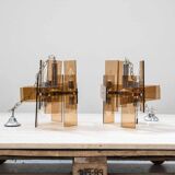Lampes en verre orange six ampoules