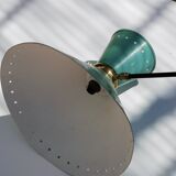 Large Diabolo Wall Lamp René Mathieu for Lunel water green color