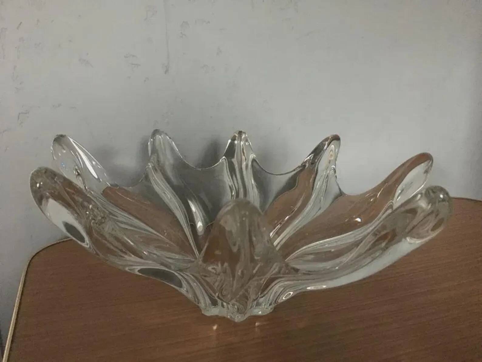 Art Vannes Crystal Centerpiece Bowl – France, 1970s