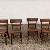 Set of 4 Parisian bistro chairs in Baumann, Fischel, Kohn, Luthera style
