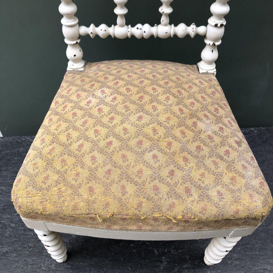 Old chair XIXth white wood