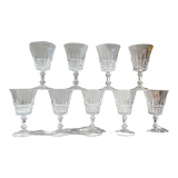 9 white wine glasses cristal d'Arques model tuileries