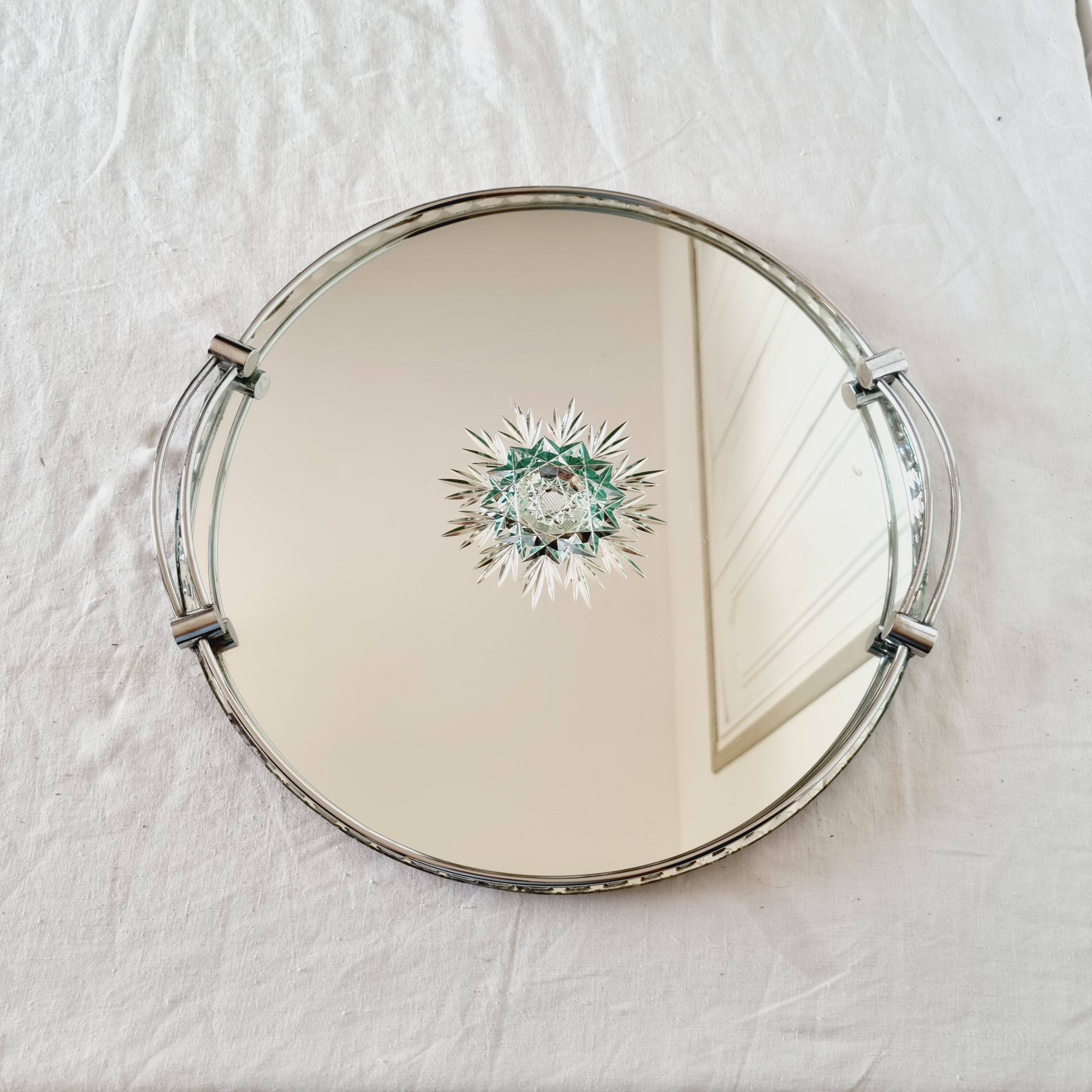 Bohemian crystal tray from the 40s-50s