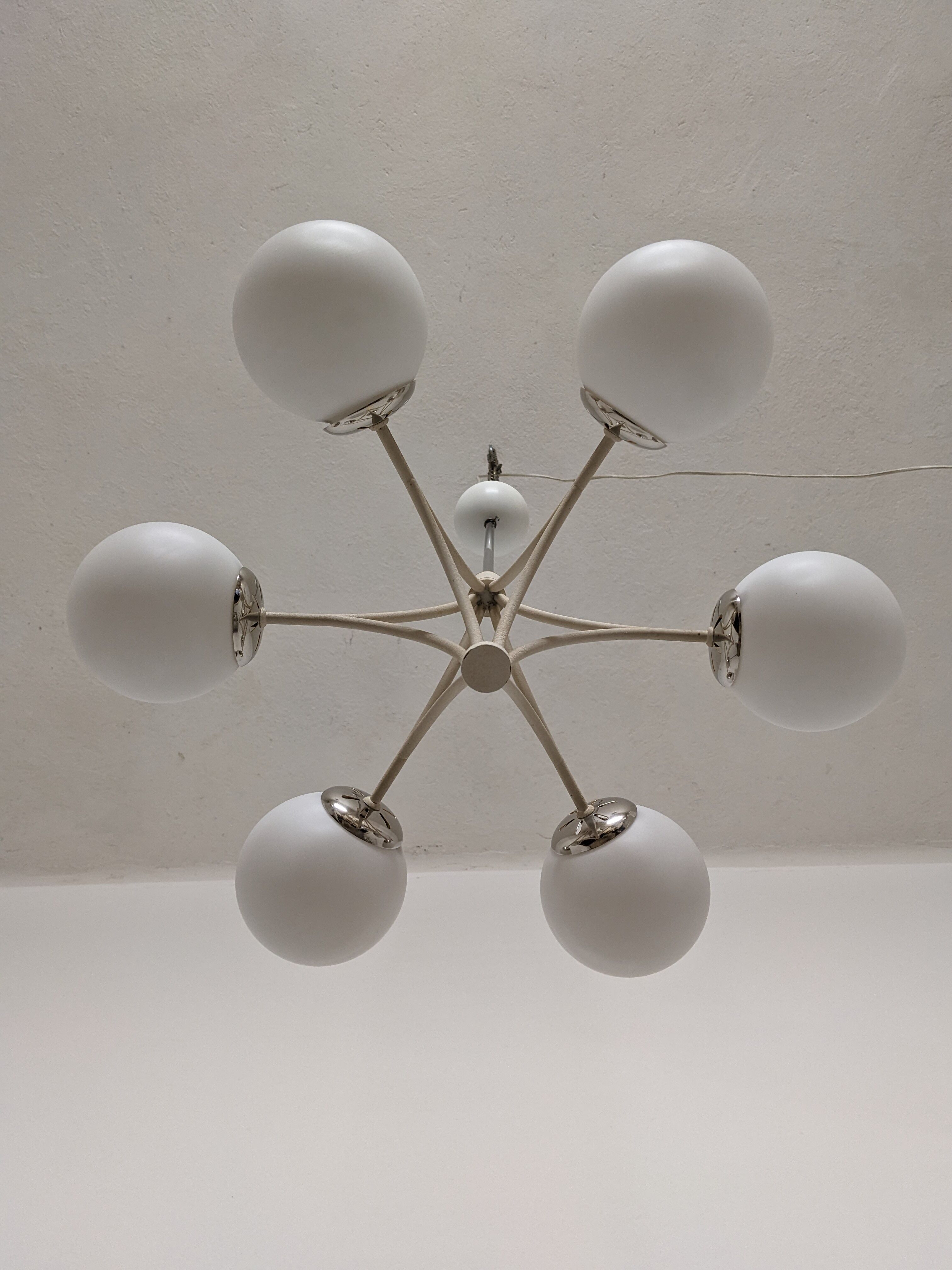 Space age chandelier with 6 lights of the 50s/60s