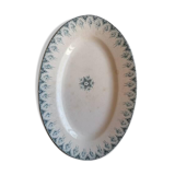 Oval dish and delight earthenware blue iron earth model Boulogne crockery nineteenth century