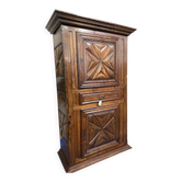 Armoire Louis XIII en chêne massif, pointes de diamant, XVIIe siècle