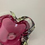 Cendrier en verre à bulles en verre de Murano rose Shell Shell Ashtray Murano, Italie, années 1970