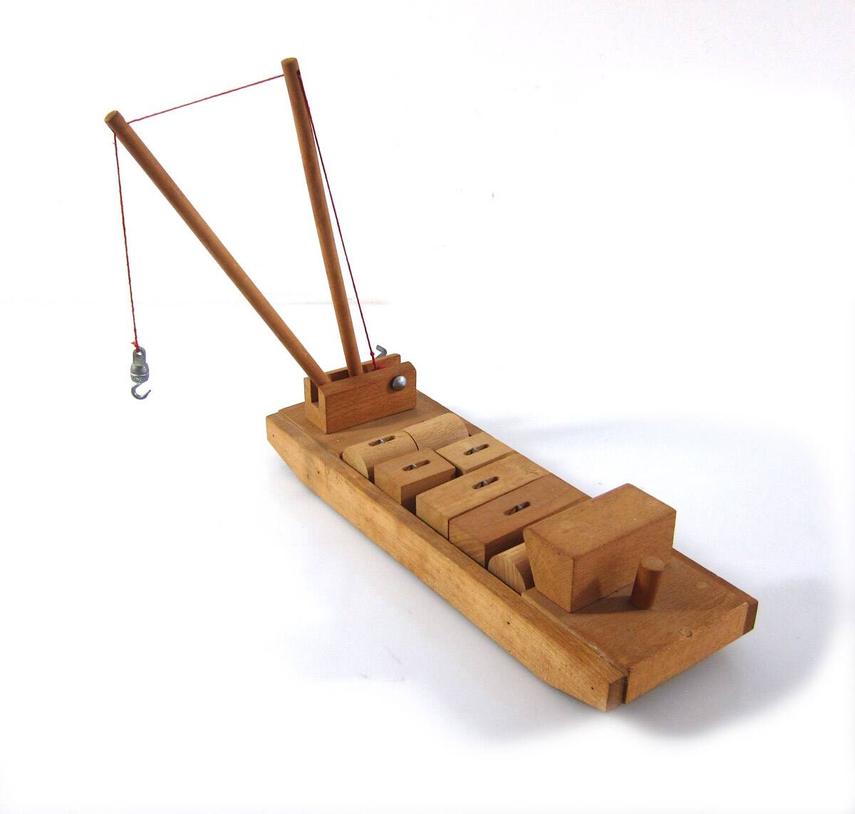 Vintage 60s wooden toy boat by "Sliedrecht"