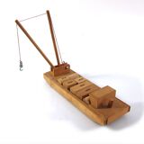 Vintage 60s wooden toy boat by "Sliedrecht"