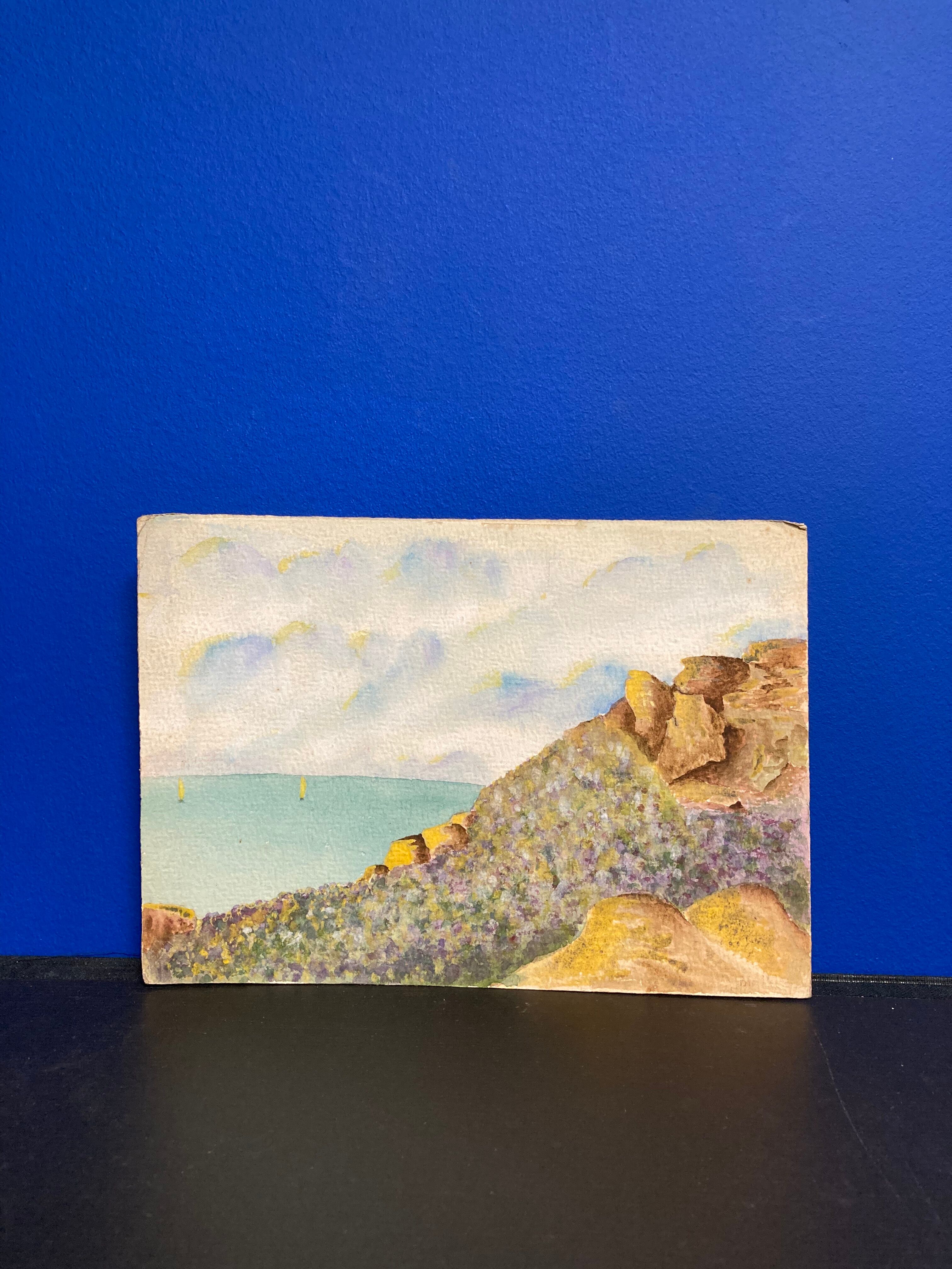 Vintage seaside watercolor