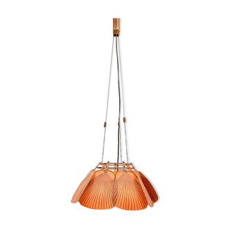 A Seven Fan ‘Uchiwa’ hanging lamp by Ingo Maurer for M design, Germany, 1970s