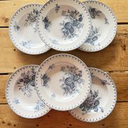 6 assiettes terre de fer 