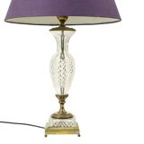 Empire Table Lamp Cut Crystal Diamond Pattern Gilded Bronze