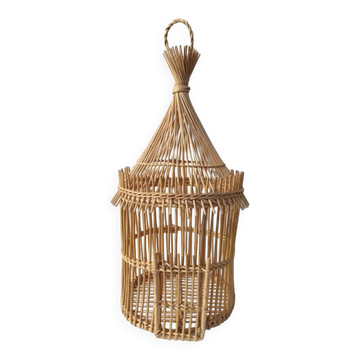 Cage en rotin vintage