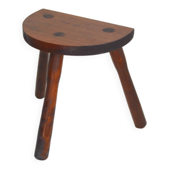 Tabouret tripode demi-lune