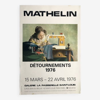 Lucien MATHELIN, Détournements / La Passerelle Saint-Louis, 1976. Affiche originale