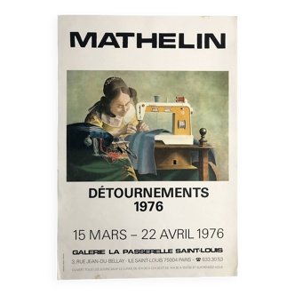 Lucien MATHELIN, Détournements / La Passerelle Saint-Louis, 1976. Affiche originale