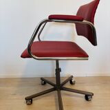Fully Restored Cherry Office Desk Chair by Kovona, Czechoslovakia 1970’s