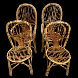 Set en rotin fauteuil et chaise Provençale des années 60