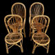 Rattan set of Provençal armchair and chair from the 60s