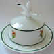 Limalonges porcelain butter decorated with bouquets of poppies
