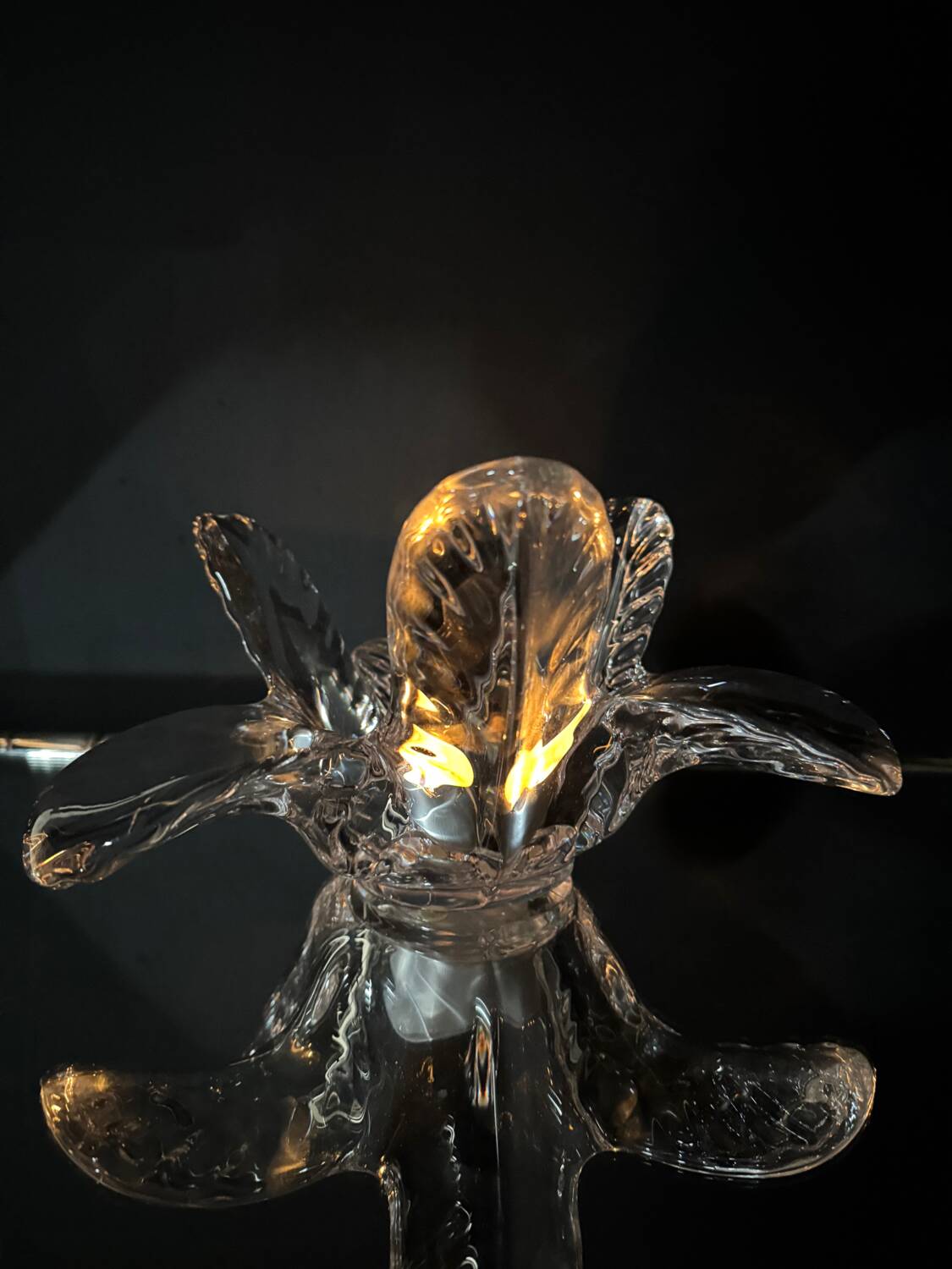 Crystal palm tree catchall, 1970s