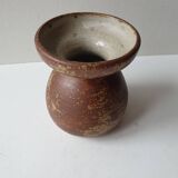 Pyrite stoneware ceramic vase, diabolo shape, signed Monogram Phi