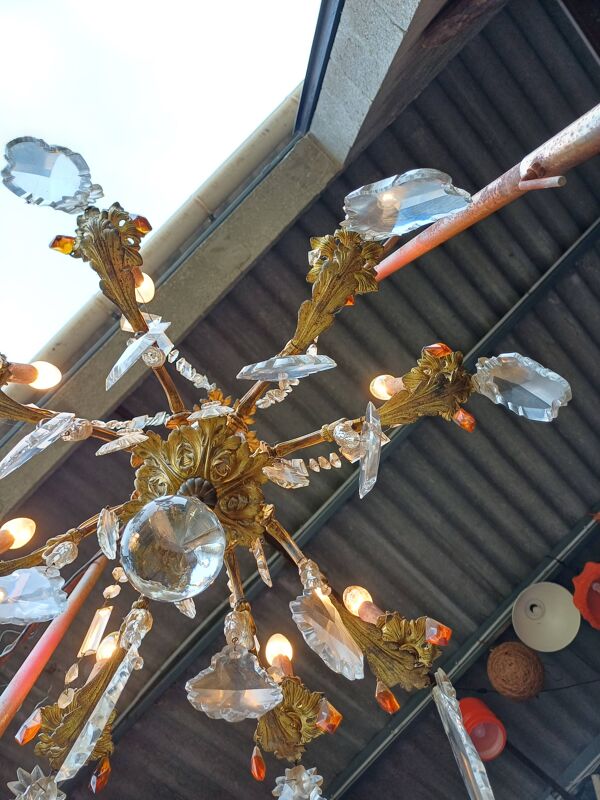 Lustre 19 éme Bronze et Cristal
