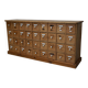 Antique German Pine Apothecary Cabinet with Enamel Shields, 1900s