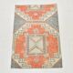 Tapis vintage orange et gris de petite taille 2x3