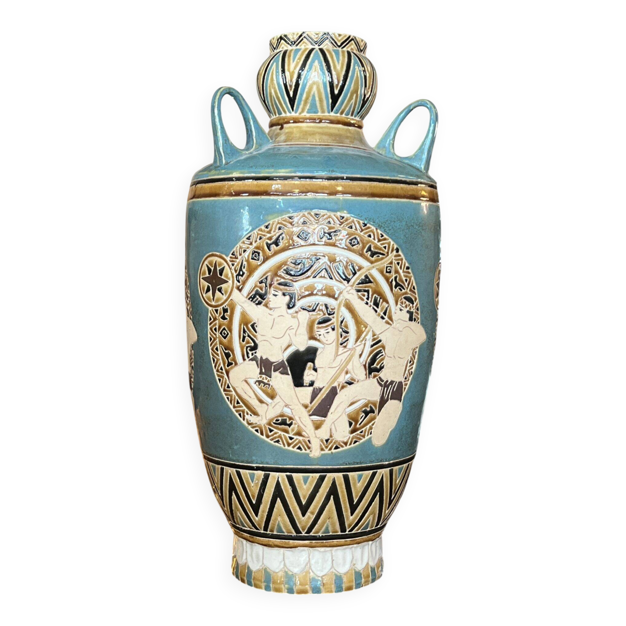 1970s ceramic floor vase, vintage decor, H 56 cm