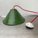 Lot 3 old industrial conical suspensions emaillees 25 cm