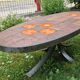 Coffee Table in Lava Stone and Ceramic by Jean Jaffeux