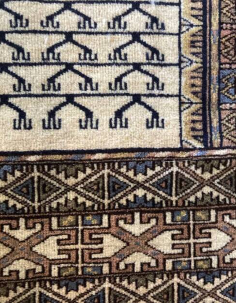 Beige wool Persian rug 210x130