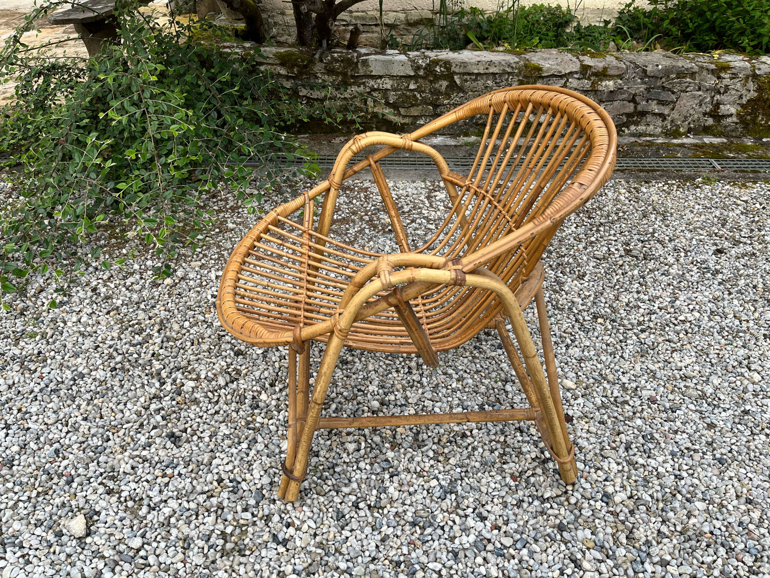 Vintage rattan armchair