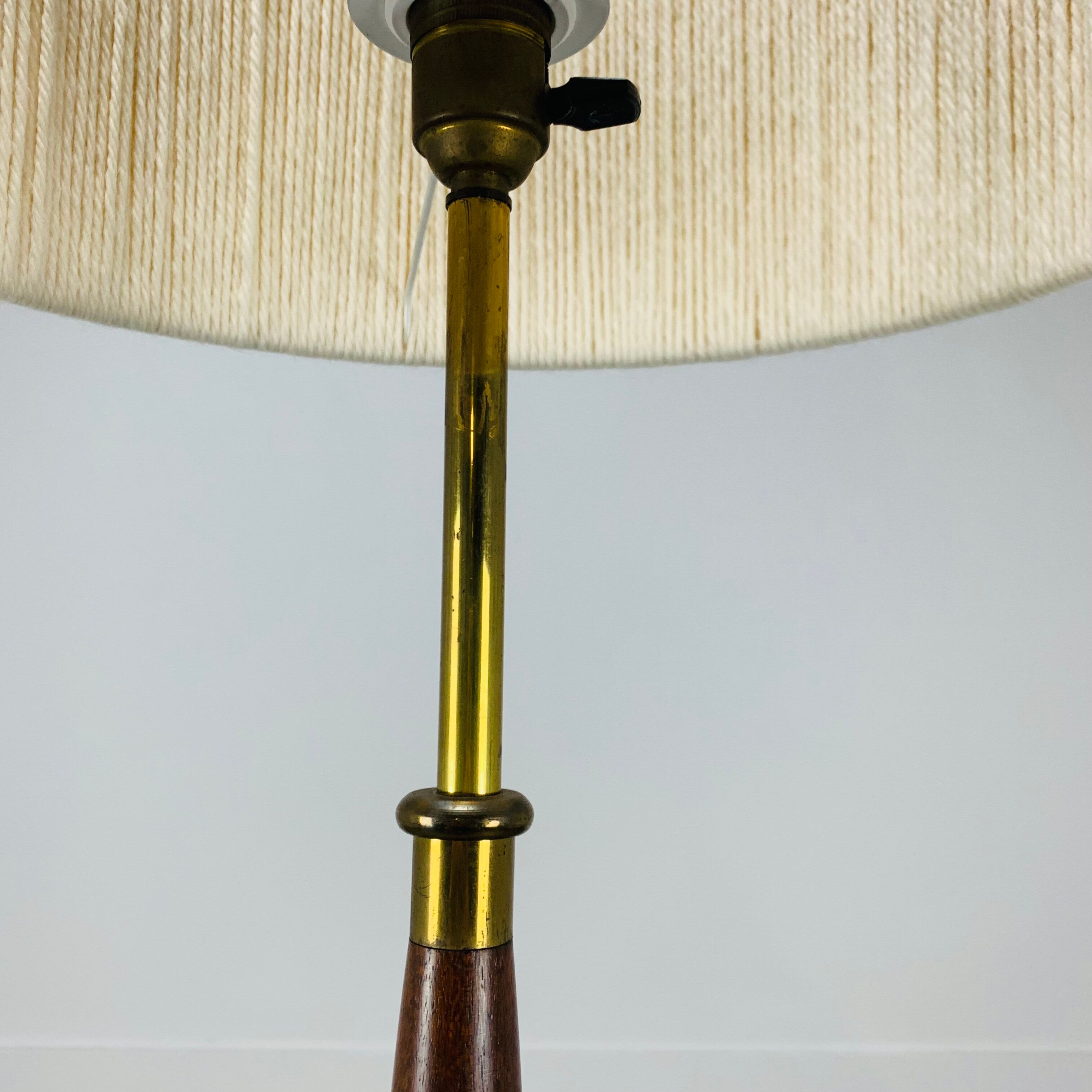Scandinavian teak and brass floor lamp 60s