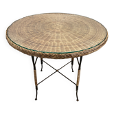 Art Deco wicker table with glass top, Germany, ca. 1920