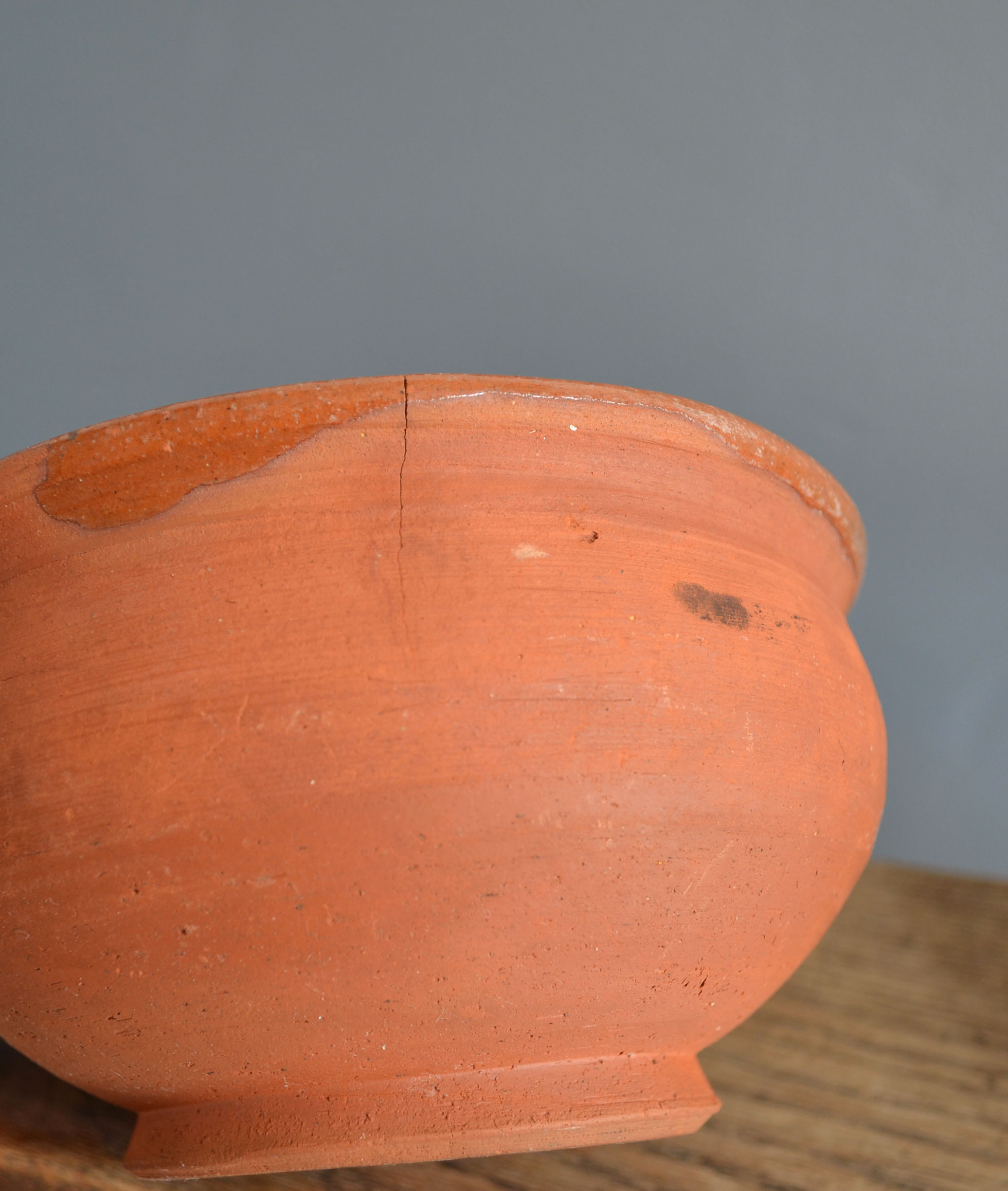 3 old terracotta bowls