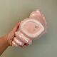 Vintage shell pot cover in pink pearly ceramic