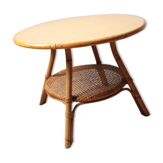Table basse ronde en rotin