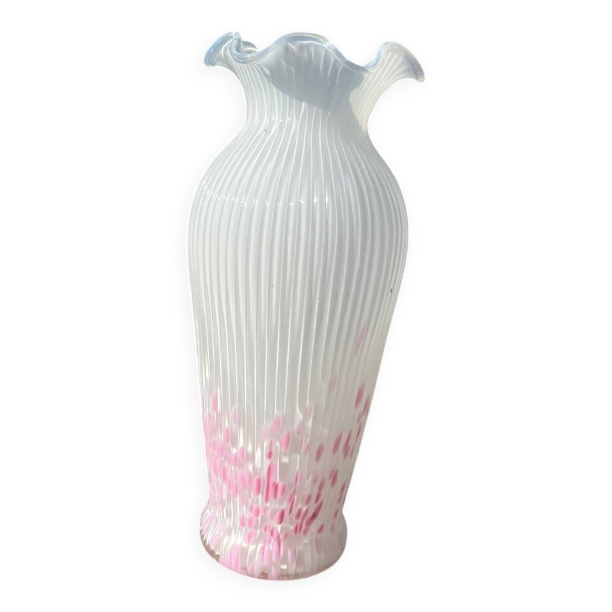 Old Opaline Glass Vase Clichy Pantin