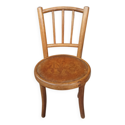 Ancienne chaise enfant Fischel décor Pierrot
