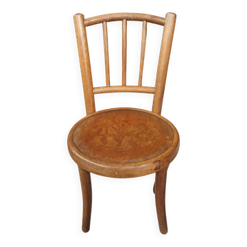 Old small Fischel children's chair with Pierrot decor