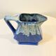 Large vintage art deco pitcher alpho in fat lava blue ceramic vase signed