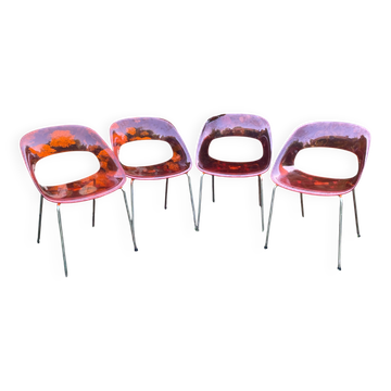Translucent orange chairs